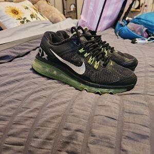 Nike Black and Green Athletic Shoes